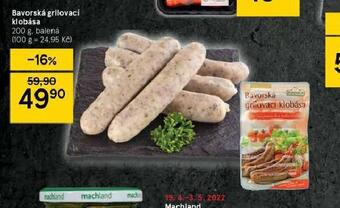 Tesco Bavorská grilovací klobása nabídka
