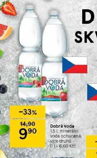 Tesco Dobrá voda ochucená nabídka