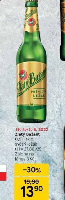 Tesco Pivo zlatý bažant nabídka