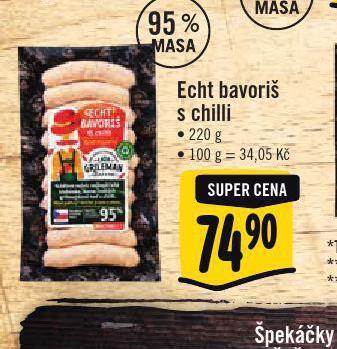 Jip Echt bavoriš s chilli nabídka