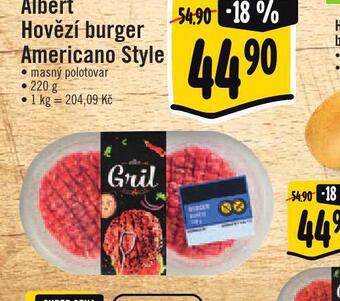 Jip Albert hovězí burger americano style nabídka