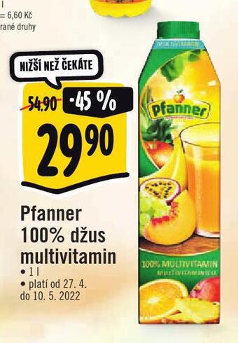 Jip Pfanner 100% džus multivitamin nabídka