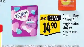 Cotton day dámské hygienické vložky