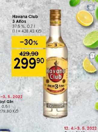 Tesco Havana club 3 anos nabídka
