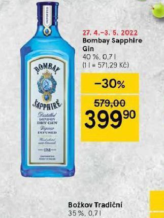 Tesco Bombay sapphire gin nabídka