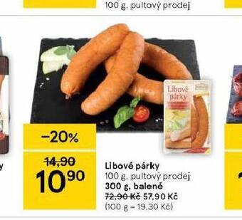Tesco Libové párky nabídka