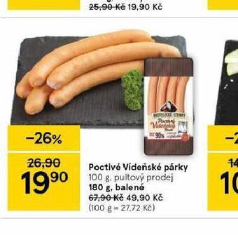Tesco Poctivé vídeňské párky nabídka