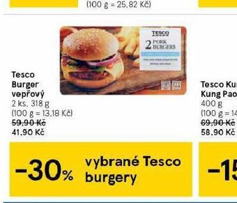 Tesco Tesco burger vepřový nabídka