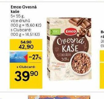 Tesco Emco ovesná kaše nabídka