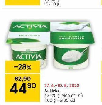Tesco Activia nabídka