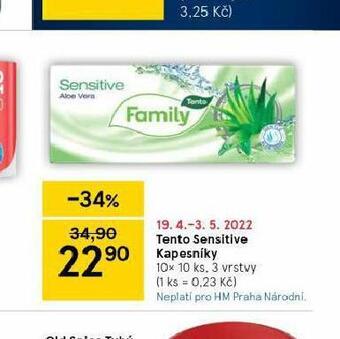 Tesco Tento sensitive kapesníky nabídka