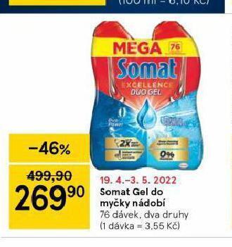 Tesco Somat gel do myčky nádobí nabídka