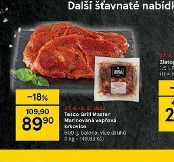 Tesco Tesco grill master marinovaná vepřová krkovice nabídka