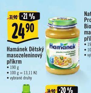 Albert Hamánek dětský masozeleninový příkrm nabídka