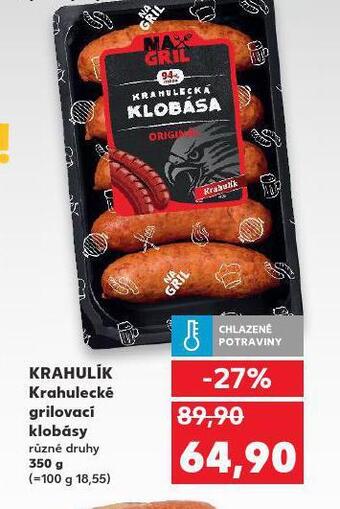 Kaufland Krahulecké grilovací klobásy nabídka