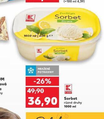 Kaufland Sorbet nabídka