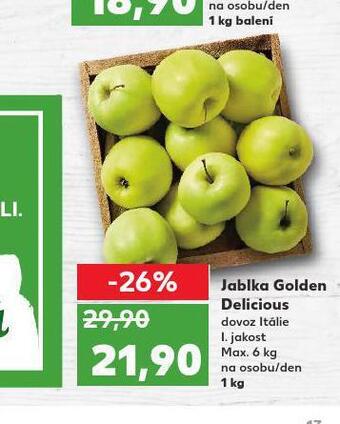 Kaufland Jablka golden delicious nabídka