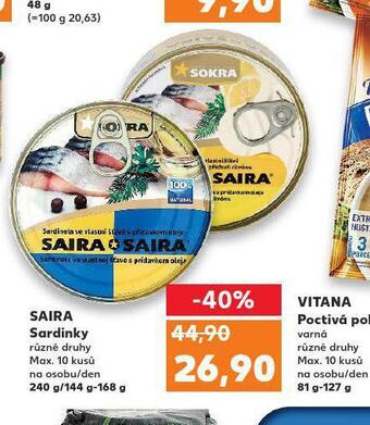 Kaufland Saira sardinky nabídka