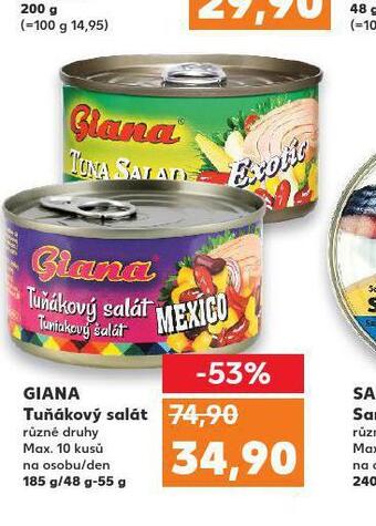 Kaufland Giana tuňákový salát nabídka