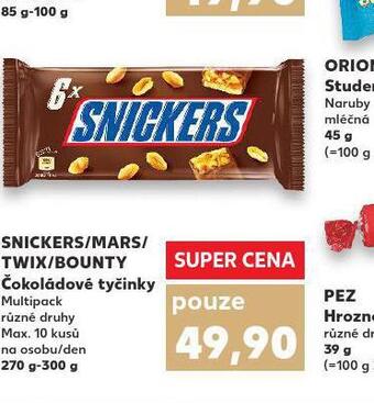 Kaufland Snickers / mars / twix / bounty nabídka