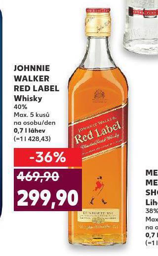 Kaufland Johnnie walker red label whisky nabídka