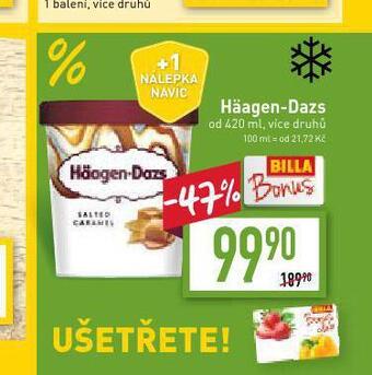 Billa Häagen - dazs zmrzlina nabídka