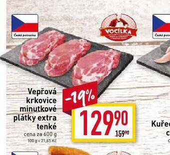 Billa Vepřová krkovice minutkové plátky extra tenké nabídka
