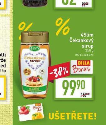 Billa 4slim čekankový sirup nabídka