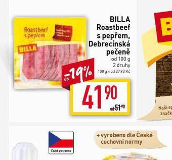Billa Billa debrecínská pečeně nabídka