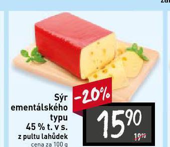 Billa Sýr ementálského typu 45% nabídka