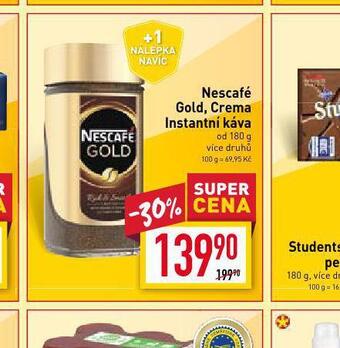 Billa Nescafé gold, crema instantní káva nabídka