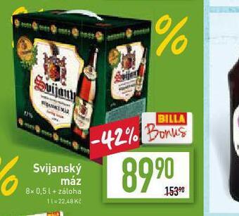 Billa Pivo svijanský máz nabídka