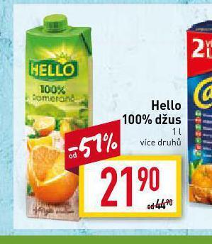 Billa Hello 100% džus nabídka