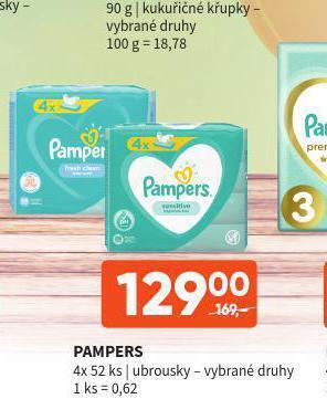 Terno Pampers dětské vlhčené ubrousky nabídka