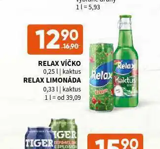 Terno Relax limonáda kaktus nabídka