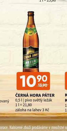 Terno Pivo černá hora páter nabídka
