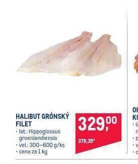 Makro Halibut grónský filet nabídka