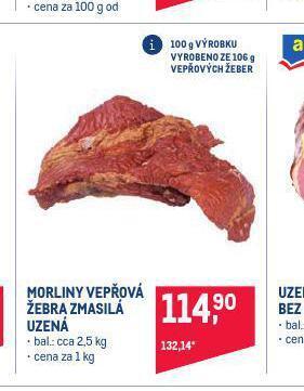 Makro Morliny vepřová žebra zmasilá uzená nabídka