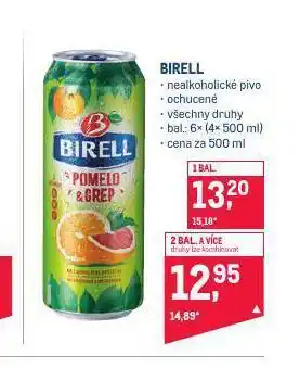 Makro Birell ochucený nealko nabídka
