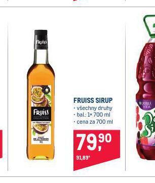 Makro Fruiss sirup nabídka