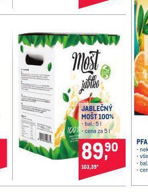 Makro Jablečný mošt 100% nabídka