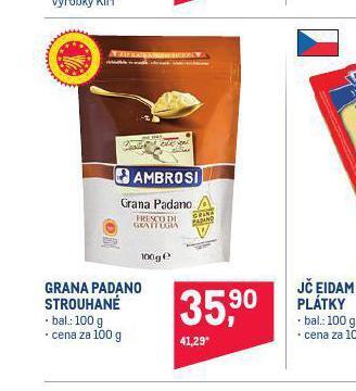Makro Grana padano strouhané nabídka