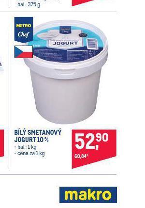 Makro Bílý smetanový jogurt 10% nabídka