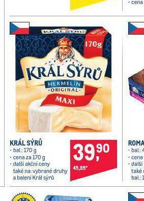 Makro Král sýrů nabídka