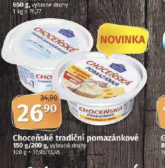 Coop Choceňské tradiční pomazánkové nabídka