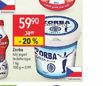 Globus Zorba bílý jogurt nabídka