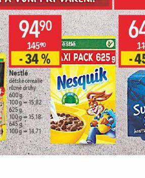 Globus Nestlé dětské cereálie nabídka