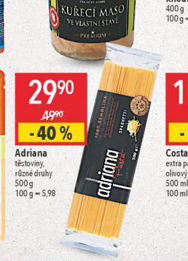 Globus Adriana těstoviny nabídka