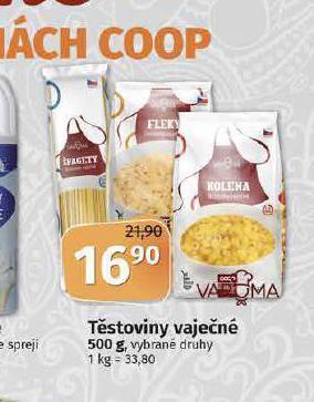 Coop Těstoviny vaječné nabídka
