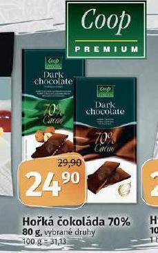 Coop Hořká čokoláda 70% nabídka